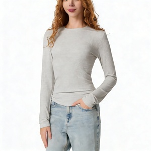 Camiseta Casual de Manga Corta para Mujer, Tejida, Transpirable, Ecológica, de Algodón Grueso, Cálida para Verano, Precio con Descuento - Product Image 5