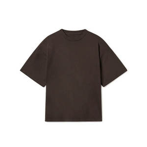 T-shirts en gros unisexe personnalisables avec impression de lettres 100% coton tricoté respirant grandes tailles vierges unis col rond pour hommes - Product Image 1