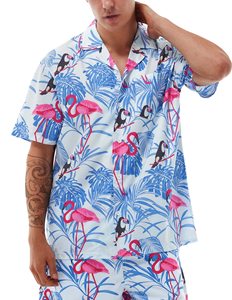 Chemises pour hommes unisexes, amples, grande taille, col ample, imprimé floral, style vintage, personnalisées, légères, résistantes, plusieurs couleurs - Product Image 2