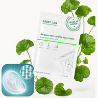 Patchs Hydrocolloïdes Coréens Reset Lab pour l'Acné à Micro-aiguilles, Acide Salicylique, Niacinamide, Acide Hyaluronique, Matériaux Biologiques et Végétaliens
