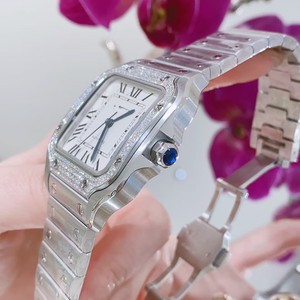 Reloj Automático Cuadrado de Acero Inoxidable para Mujer, 36 mm, Bisel con Diamantes, Cristal de Zafiro, Puntero Analógico, Movimiento Mecánico, Lujo - Product Image 5