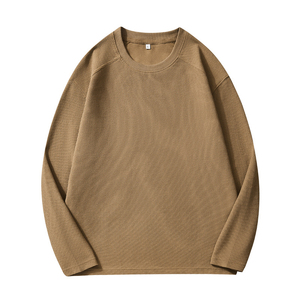 Wholesale Custom Logo Silk Screen Printed Short Sleeve Blank Design Mens <b>Waffle</b> Knit Acrylic Oversized T-<b>Shirt</b> - Product Image 1