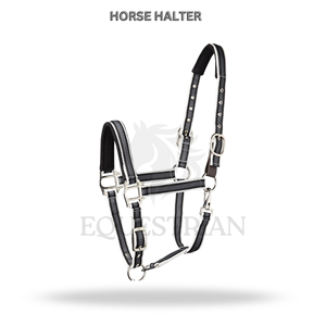 Harnais pour cheval en nylon rayé avec rembourrage, collier réglable avec quincaillerie métallique - Product Image 3