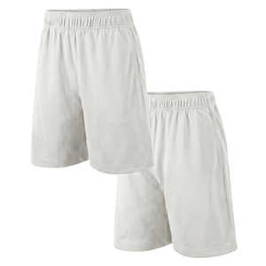 Shorts pour homme en maille unie à taille élastique, 100 % polyester, écologiques, respirants, séchage rapide, style décontracté européen, noir - Product Image 6