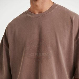 Camisetas Extra Grandes para Hombre, de Algodón Suave, Grueso, Transpirable, de Secado Rápido, Manga Corta, Estilo Urbano, Casual, Corte Holgado, OEM ODM - Product Image 6