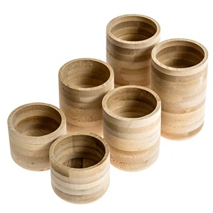Portavelas de Bambú Hecho a Mano con Ranura para CD - Decoración de Madera Natural al por Mayor - Product Image 2