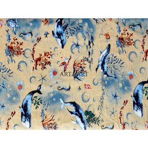 Tela 100% algodón natural multicolor con estampado a mano no tejida para prendas como vaqueros, cortinas, bolsos, chalecos y fundas para niños. - Product Image 5