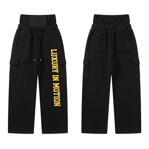 Double Waist Sweatpants <b>Men</b> Women Wide Leg Fashion Trouser <b>Pajama</b> 450gsm <b>Fleece</b> Embroidery Double Waisted Sweat Pants Unisex - Product Image 4