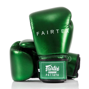 Guantes de Boxeo Fairtex Profesionales de Fabricante OEM, Guantes de Boxeo Verdes de Cuero Genuino con Correa Personalizada para Competencia y Sparring - Product Image 1