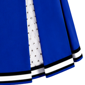 Jupe plissée bleu roi et blanc pour femme, taille haute, pour cheerleading, performance sportive, danse, uniforme d'équipe - Product Image 6