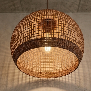 Lámpara colgante de lujo de fibra de plátano con forma de cúpula, estilo bohemio chic, para hoteles, restaurantes y complejos costeros. - Product Image 6