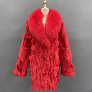 Man Real Fox Fur Collar Custom Style <b>Men</b> Winter Coat <b>Long</b> Red Color Fox Fur Bomber <b>Jackets</b> - Product Image 1