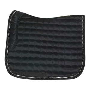 Spain Horse Dressage Saddle <b>Pad</b> Custom Design Quilted Satin Rhinestone Trim Strong English Equestrian Style Horse Riding - Product Image 1