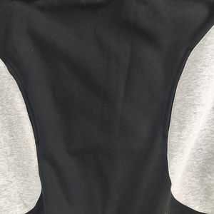 <b>Mens</b> Black and <b>Grey</b> Contrast Panel Pullover Hoodie with Curved Piping OEM ODM Wholesale Apparel - Product Image 5