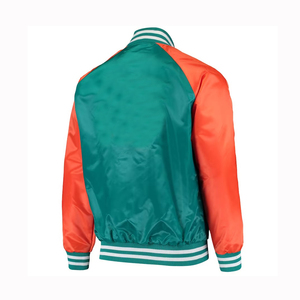 Hot Sale <b>Men's</b> High Quality Satin Baseball Jackets New Solid Color Hooded Varsity Style Stand Pocket Bomber Jacket for <b>man</b> - Product Image 2