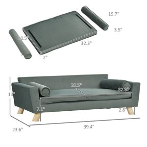 Sofá para Perros XL de Otoño con Cojín Extraíble y Lavable, Tela Resistente al Agua, Sofá para Mascotas de Espuma Gris con Cojín Lavable para Gatos - Product Image 3