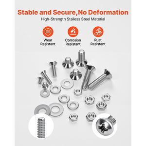 720 Pcs Imperial Machine <b>Screws</b> <b>Flat</b> Washers Stainless Steel 6-328-3210-241/4-20 Furniture Bolts Nuts Assortment Kit 720 Bolts - Product Image 3