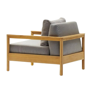 Ensembles de jardin très demandés : Canapé en bois massif avec coussins gris foncé pour mobilier de jardin, d'hôtel et de salon - Product Image 6