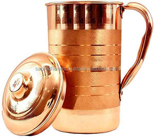 Jarra de Agua de Cobre Puro con Acabado Mate y Logotipo Personalizado, Fabricante de Jarras Ayurvédicas para la Salud - Product Image 3