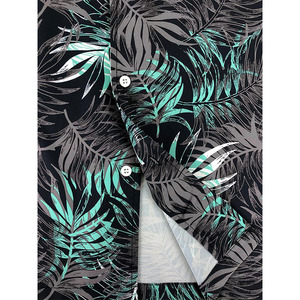 Chemise hawaïenne à manches courtes pour hommes, imprimé floral tropical, col rabattu, boutonnée, vacances d'été, noire - Product Image 5