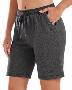 Men's Gray Breathable Eco-Friendly Quick Dry Bermuda <b>Shorts</b> with Elastic Waist and Pockets Casual Sport Style - Product Image 3