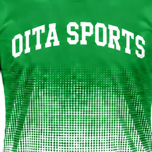 Emerald Green and <b>White</b> Gradient Sublimation T <b>Shirt</b> <b>Men</b> <b>Short</b> <b>Sleeve</b> Crew Neck Custom Printed Sports Training Performance - Product Image 5