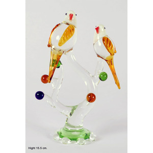 Porte-bougie en verre soufflé à la main en forme de cerf, candélabre décoratif à 3 lumières, sculpture animale, 15 x 13 cm - Product Image 5