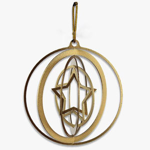 Boule de Noël décorative en acier inoxydable de style moderne, finition dorée, prête pour la sublimation, à prix incroyable - Product Image 1