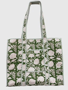 Sac fourre-tout en toile à motif floral avec design à panneaux, ouverture supérieure, style bohème, pour le shopping en toutes saisons - Product Image 4