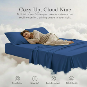 Juego de Sábanas y Fundas de Almohada Azules de Lujo 2026 |   Tela Suave y Transpirable |   Comodidad en el Hotel |   Elegante Colección de Ropa de Cama Queen - Product Image 5