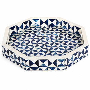 Luxury Mother of Pearl Tray Handcrafted Round <b>Black</b> Mosaic Serving <b>Plate</b> MOP Shell Inlay Tray Geometric Sunburst Coffee Table - Product Image 4