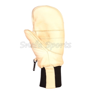 Mitaines en cuir pour femmes, gants d'hiver thermiques imperméables en peau de mouton, mitaines de travail décontractées, respirantes et confortables - Product Image 3