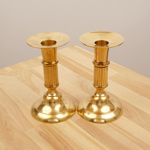 Solid Brass <b>Candlestick</b> <b>Holder</b> Pair Polished <b>Gold</b> Finish Durable Home Decoration Metal Candle <b>Holders</b> - Product Image 4