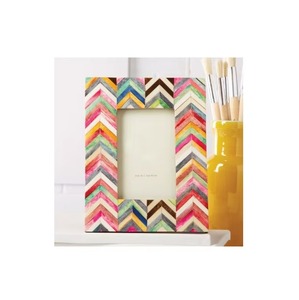 Luxury Chevron Bone Inlay Photo <b>Frame</b> Handmade Grey and <b>White</b> Geometric Bone Mosaic Picture <b>Frame</b> Decorative Tabletop Display - Product Image 2