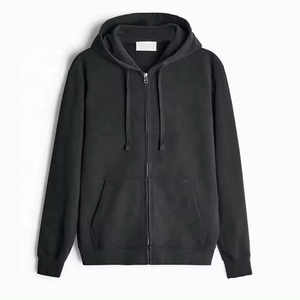 Sweat à capuche zippé en molleton brodé sur mesure de haute qualité, double couche, épaules tombantes, coupe oversize, 100 % coton, écologique - Product Image 1
