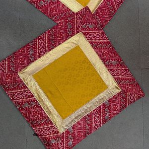 Handmade Pooja Aasan Mats for Worship Set of 2 Traditional Indian Prayer Mats for Temple Home <b>Mandir</b> Decoration and Festival Use - Product Image 5
