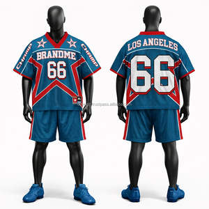 Maillot de football américain personnalisé avec nom et numéro, style Drift, en maille argentée, blanche et noire, à manches courtes, 100 % polyester respirant - Product Image 3