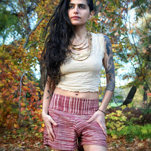 2026 Hot Selling Natural Cotton Halter Crop Top Casual Short Length Frayed Choli with Open <b>Back</b> <b>Tie</b> Solid Pattern Top For Women - Product Image 1