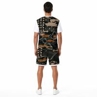 Ensemble de t-shirt et short pour homme personnalisé, imprimé camouflage, séchage rapide, 2 pièces, vêtements de sport d'été, respirant, polyester, sublimation