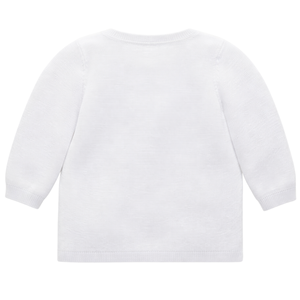 Cardigan en tricot texturé blanc pour bébé, en coton doux, à manches longues, boutonné devant, pour nouveau-né, nourrisson, tout-petit - Product Image 2