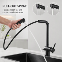 Robinet de cuisine en laiton massif 59, mitigeur d'évier à poser pivotant à 360° avec bec extractible, eau chaude et froide, emballage personnalisé CE
