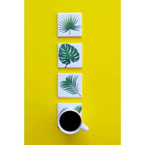 MDF Printed Coasters Water Resistant and Moisture-Free Enamel Coated for Kitchen Dining Coffee <b>Table</b> <b>Protection</b> Home Use - Product Image 4