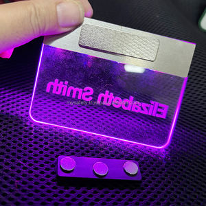 Etiquetas de Nombre Magnéticas LED Personalizadas, Acero Inoxidable, PVC, Impresión Digital UV Inteligente, Película Transparente 3D Laminada, Etiquetas Personales MSF002 - Product Image 4