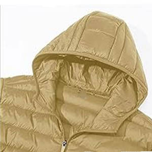 Chaqueta de Trabajo Acolchada Beige para Hombre 2024, Relleno 100% Poliéster, Estilo Parka Moderno, Cuello Alto con Capucha, para Invierno - Product Image 6