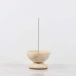 ที่วางธูปหินอ่อนธรรมชาติแบบกำหนดเอง ที่เผาธูปหินอ่อน ของตกแต่งบ้าน ที่วางธูปทรงกลมสำหรับพิธีกรรมทางศาสนา - Product Image 2