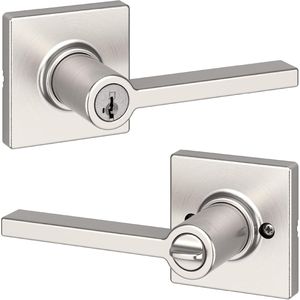 Casey Entry Door Handle with Integrated <b>Lock</b> and <b>Key</b> Elegant <b>Window</b> Hardware Solution - Product Image 1