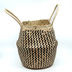 Seagrass laundry organizer handwoven sea grass <b>belly</b> <b>baskets</b> woven straw <b>basket</b> with handles - Product Image 1