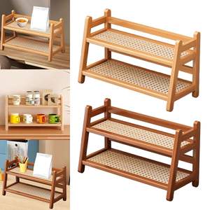 Estante de Madera Borowood para Tazas, Especias y Almacenamiento de 2 Niveles para Decoración del Hogar u Oficina - Product Image 3