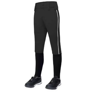Unisex <b>White</b> Baseball Pants Tapered Fit Breathable 100% Polyester Full Length Sport Pant <b>Button</b> Fly Closure Custom Team Brand - Product Image 3