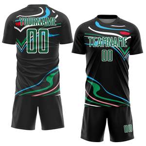 ชุดฟุตบอลแขนสั้นพิมพ์ลายแบบ Heat-Transfer ปี 2026 เสื้อและกางเกงขาสั้นสีแดงขาว ผลิตจากโพลีเอสเตอร์ 100% แห้งเร็ว - Product Image 1